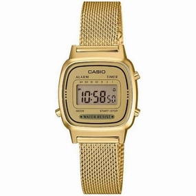 Casio LA670WEMY-9DF Gold Mesh Watch for Women Affordable casual watches Sporty casual watches Affordable luxury casual watches