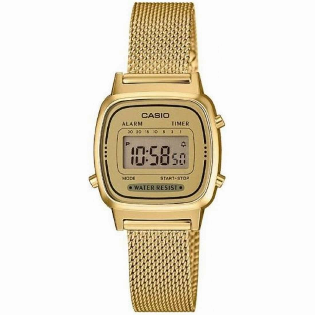 Casio LA670WEMY-9DF Gold Mesh Watch for Women Affordable casual watches Sporty casual watches Affordable luxury casual watches