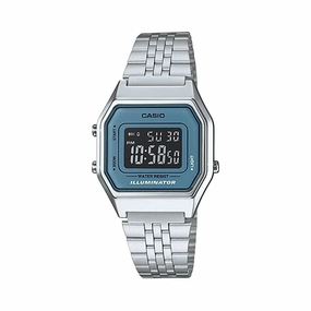 Casio LA680WA-2BDF Silver Stainless Watch for Women Affordable casual watches Sporty casual watches Affordable luxury casual watches