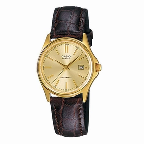 Casio LTP-1183Q-9A Brown Leather Strap Watch for Women Affordable casual watches Sporty casual watches Affordable luxury casual watches