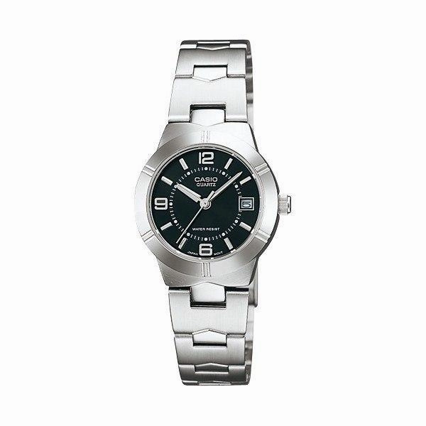 Casio LTP-1241D-1ADF Silver/Black Stainless Steel Strap Watch for Women Affordable casual watches Sporty casual watches Affordable luxury casual watches