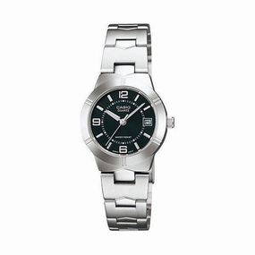 Casio LTP-1241D-1ADF Silver/Black Stainless Steel Strap Watch for Women Affordable casual watches Sporty casual watches Affordable luxury casual watches