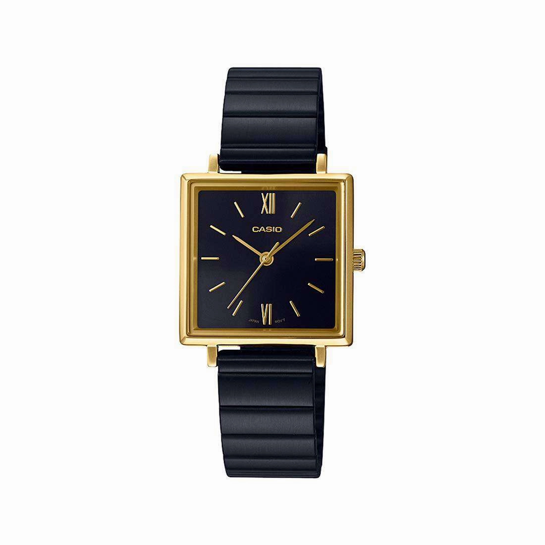 Casio LTP-E155GB-1A Gold and Black Stainless Watch for Women Affordable casual watches Sporty casual watches Affordable luxury casual watches