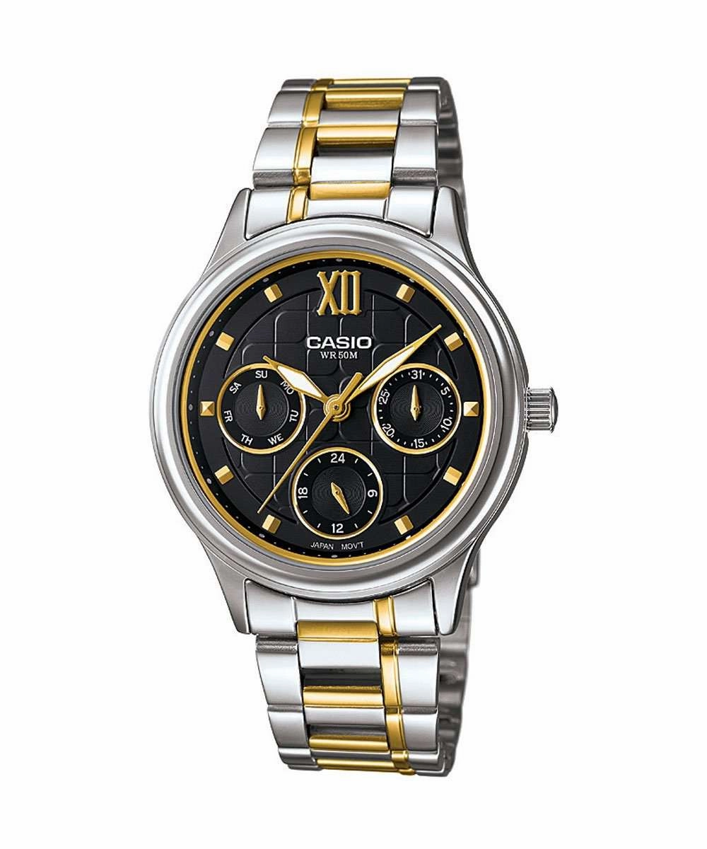 Casio LTP-E306SG-1AVDF Two-Toned Stainless Watch for Women Affordable casual watches Sporty casual watches Affordable luxury casual watches