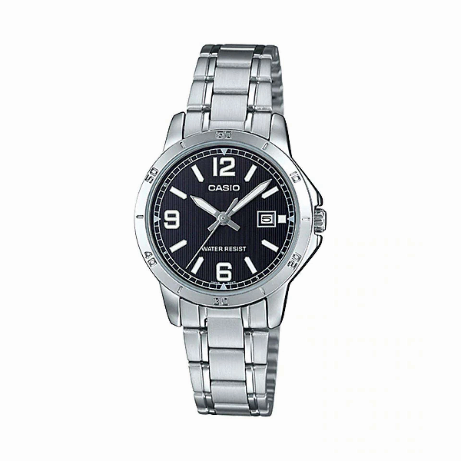 Casio LTP-V004D-1B2 Silver Stainless Watch for Women Affordable casual watches Sporty casual watches Affordable luxury casual watches