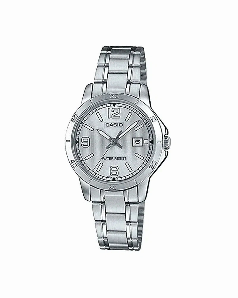 Casio LTP-V004D-7B2 Silver Stainless Watch for Women Affordable casual watches Sporty casual watches Affordable luxury casual watches