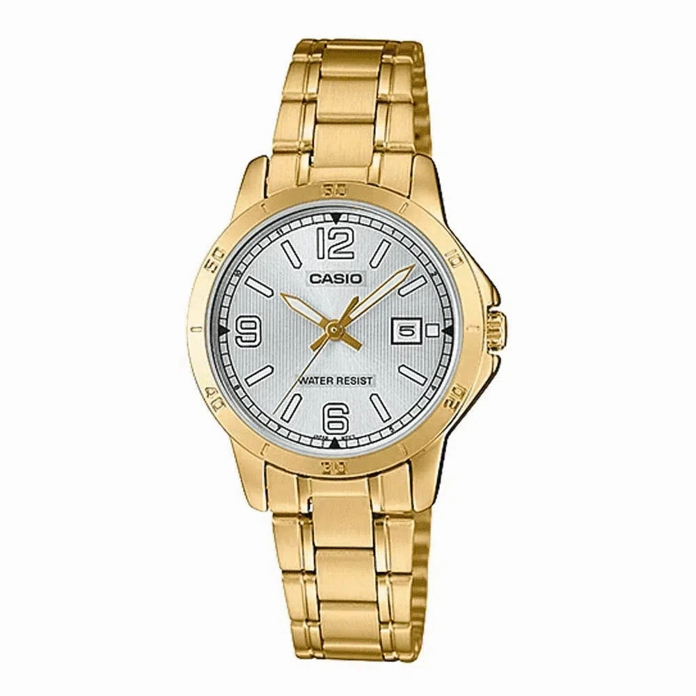 Casio LTP-V004G-7B2 Gold Stainless Watch for Women Affordable casual watches Sporty casual watches Affordable luxury casual watches