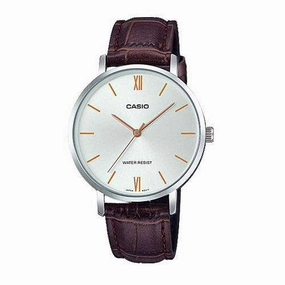 Casio LTP-VT01L-7B2 Brown Leather Strap Watch for Women Affordable casual watches Sporty casual watches Affordable luxury casual watches