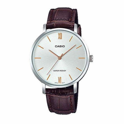 Casio LTP-VT01L-7B2 Brown Leather Strap Watch for Women Affordable casual watches Sporty casual watches Affordable luxury casual watches