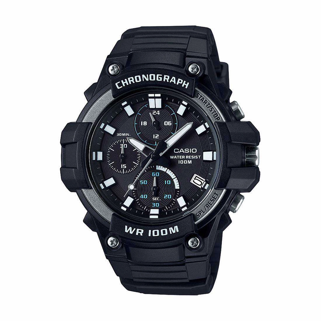 Casio MCW-110H-1AVDF Analog Chronograph Black Resin Strap Watch for Men,silicone watch,silicone strap watch,silicone watches for men,silicone watches for women,unisex silicone watch,kids silicone watch,sports silicone watch,casual silicone watch,waterproof