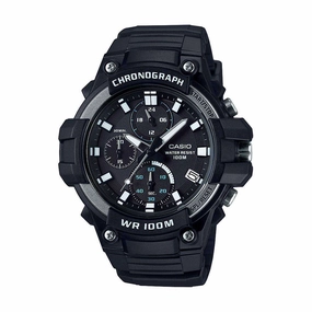 Casio MCW-110H-1AVDF Analog Chronograph Black Resin Strap Watch for Men,silicone watch,silicone strap watch,silicone watches for men,silicone watches for women,unisex silicone watch,kids silicone watch,sports silicone watch,casual silicone watch,waterproof