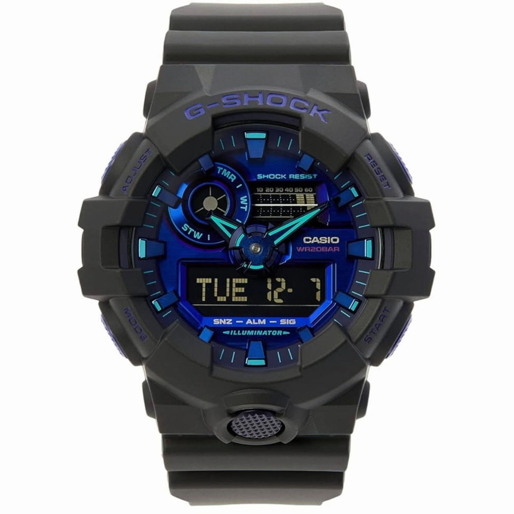 Casio Men's Ana Digi Watch - G-Shock Virtual Blue Series Black Strap | GA700VB-1A Luxury Quartz Watch Quartz Watch Sale