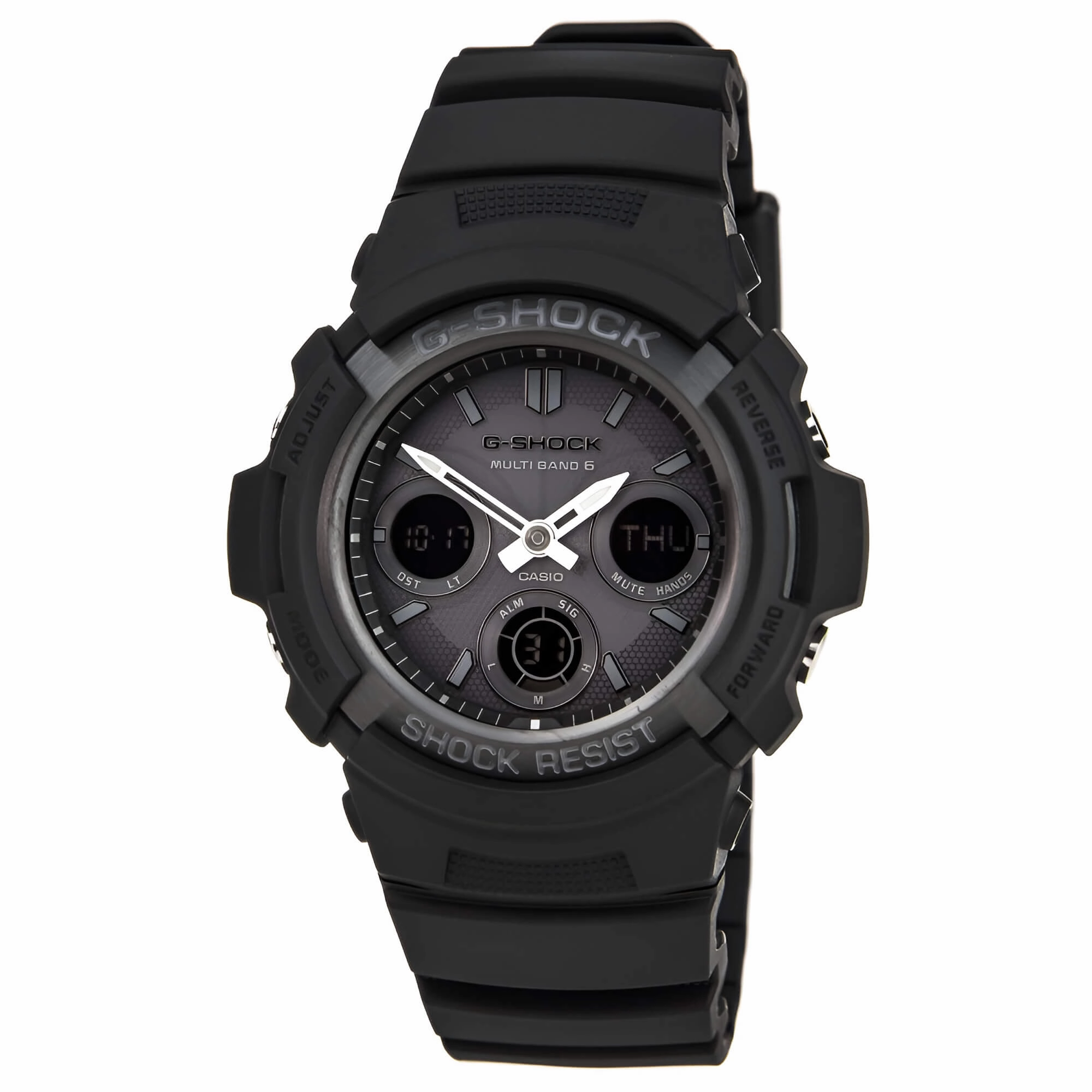 Casio Men's Ana-Digital Atomic Quartz G-Shock Black Dial Black Resin Watch | AWGM100B-1A Luxury Quartz Watch Quartz Watch Sale