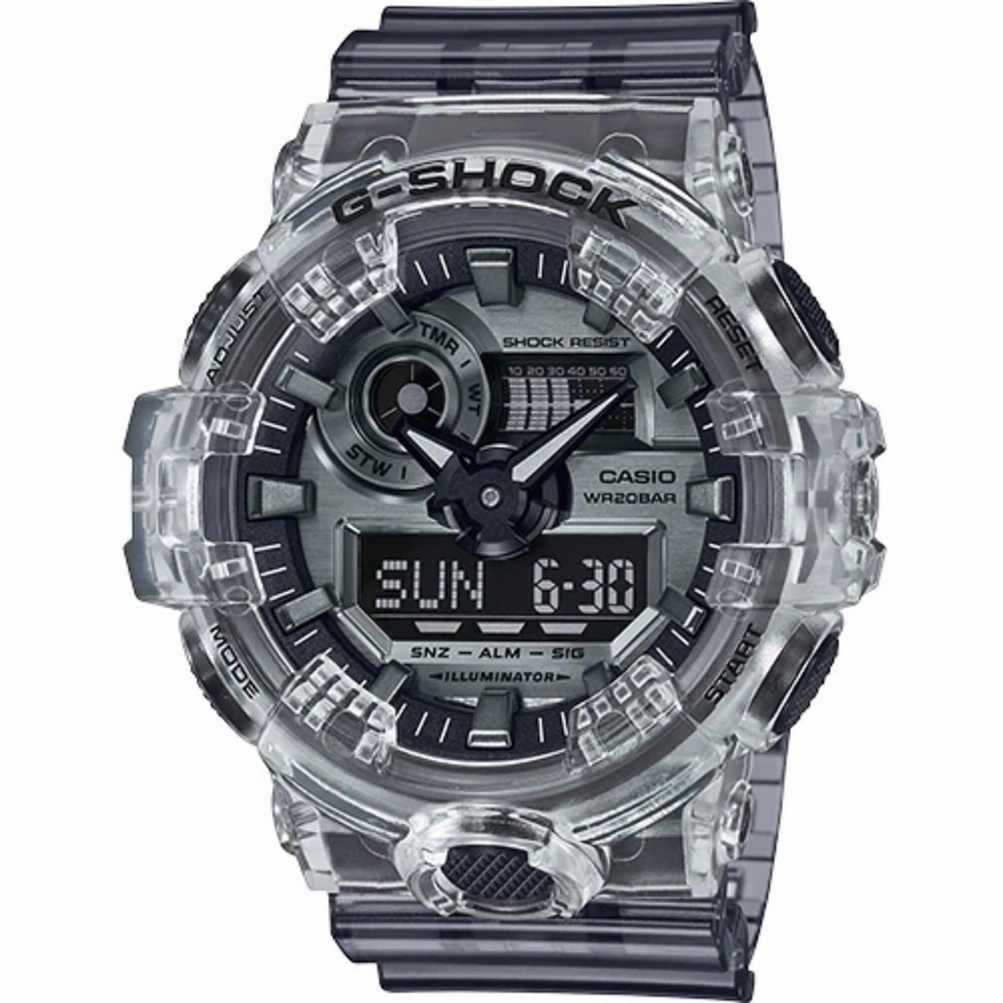 Casio Men's Dive Watch - G-Shock Grey Transparent Strap Shock Resistant | GA700SK-1A Luxury Quartz Watch Quartz Watch Sale