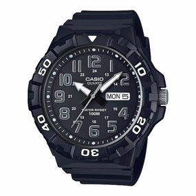 Casio MRW-210H-1AVDF Analog Black Resin Strap Watch for Men Affordable casual watches Sporty casual watches Affordable luxury casual watches