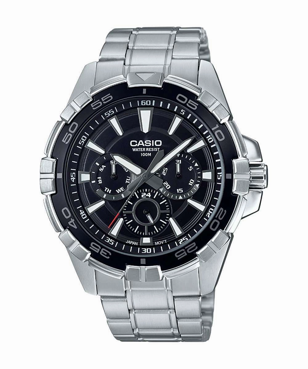 Casio MTD-1069D-1A2VDF Stainless Steel  Strap Watch for Men Affordable casual watches Sporty casual watches Affordable luxury casual watches