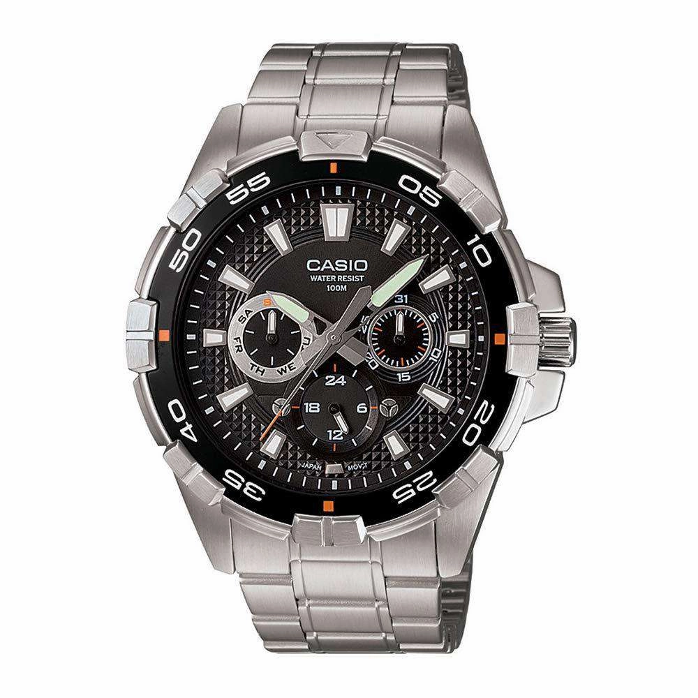 Casio MTD-1069D-1AVDF Stainless Steel Strap Watch for Men Affordable casual watches Sporty casual watches Affordable luxury casual watches