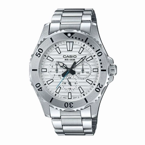 Casio MTD-1086D-7A Silver Stainless Steel Strap Watch for Men Affordable casual watches Sporty casual watches Affordable luxury casual watches