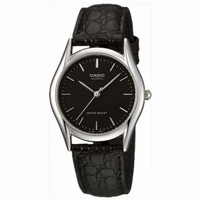 Casio MTP-1094E-1ADF Black Leather Strap Watch for Men Affordable casual watches Sporty casual watches Affordable luxury casual watches