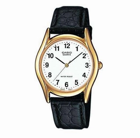 Casio MTP-1094Q-7B1D Black Leather Strap Watch for Men Affordable casual watches Sporty casual watches Affordable luxury casual watches