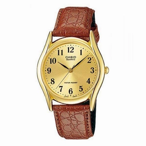 Casio MTP-1094Q-9BD Brown Leather Strap Watch for Men Affordable casual watches Sporty casual watches Affordable luxury casual watches
