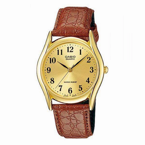 Casio MTP-1094Q-9BD Brown Leather Strap Watch for Men Affordable casual watches Sporty casual watches Affordable luxury casual watches