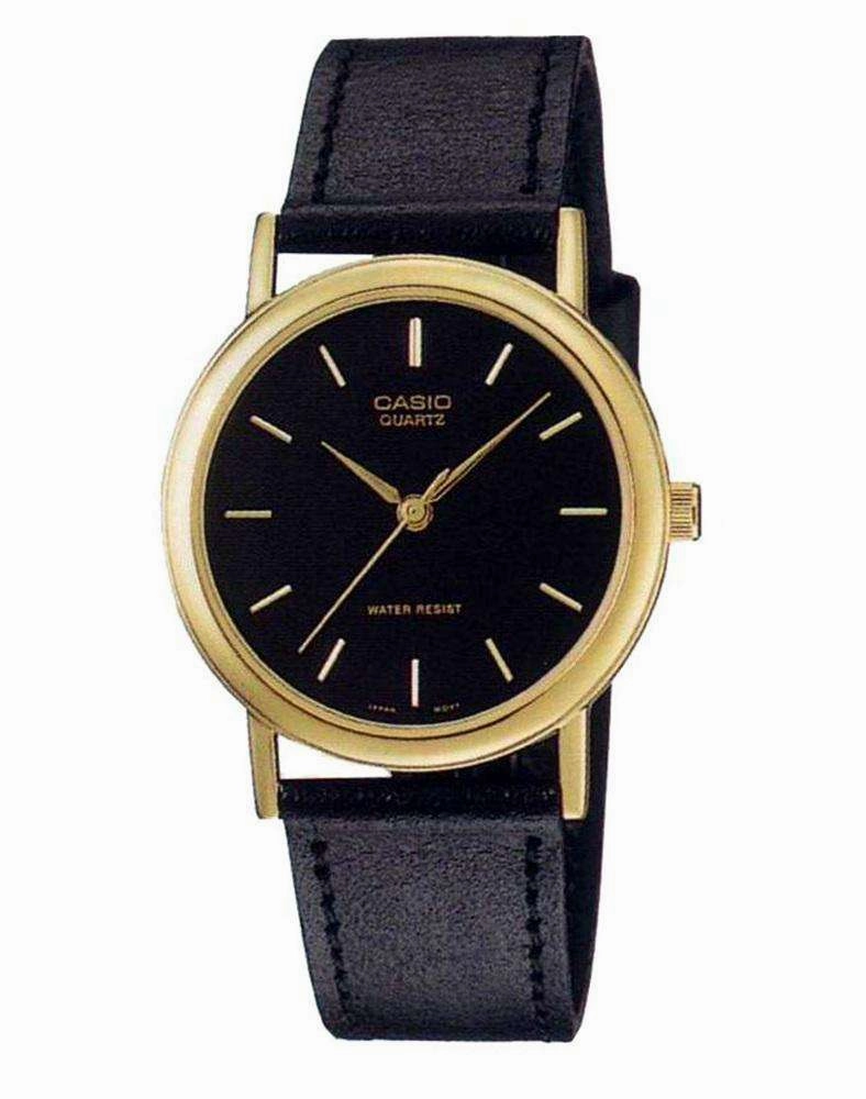 Casio MTP-1095Q-1AD Black Leather Strap Watch for Men Affordable casual watches Sporty casual watches Affordable luxury casual watches