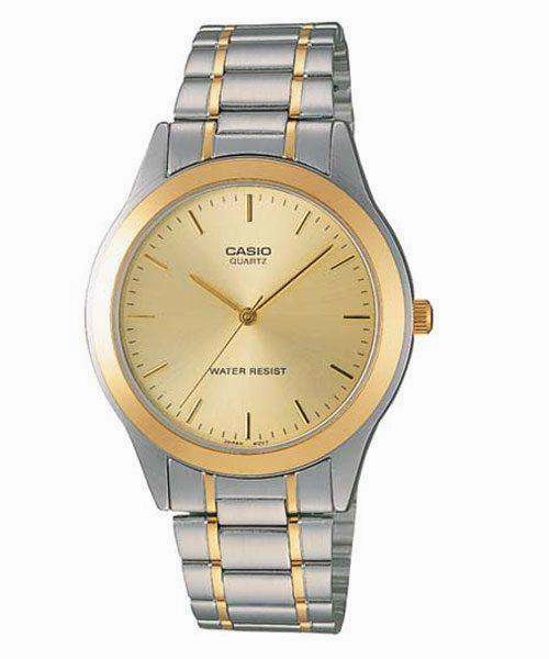 Casio MTP-1128G-9ARDF Two Tone Stainless Steel Strap Watch for Men Affordable casual watches Sporty casual watches Affordable luxury casual watches