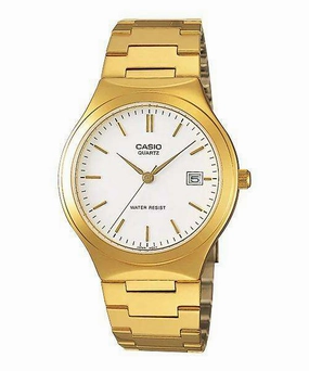 Casio MTP-1170N-7A Gold Plated Watch for Men Affordable casual watches Sporty casual watches Affordable luxury casual watches