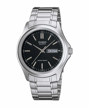 Casio MTP-1239D-1ADF Silver Stainless Steel Strap Watch for Men Affordable casual watches Sporty casual watches Affordable luxury casual watches