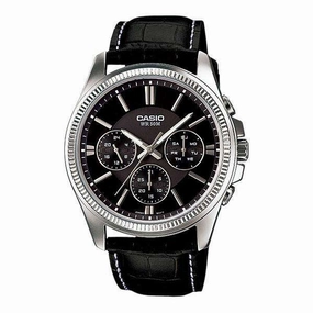 Casio MTP-1375L-1A Black Leather Strap Watch for Men,men's watches,watch for men, best men's watches,luxury men's watch,minimalist men's watch,casual men's watch,dress watch for men,automatic men's watch,quartz men's watch,cheap men's watch. busine
