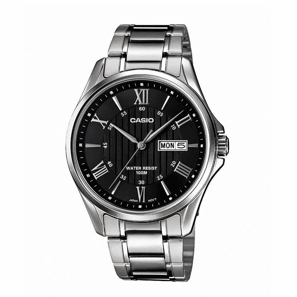 Casio MTP-1384D-1AVDF Silver Stainless Watch for Men Affordable casual watches Sporty casual watches Affordable luxury casual watches