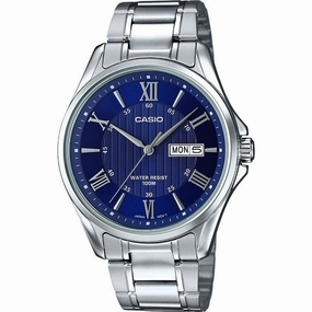 Casio MTP-1384D-2AVDF Silver Stainless Watch for Men Affordable casual watches Sporty casual watches Affordable luxury casual watches
