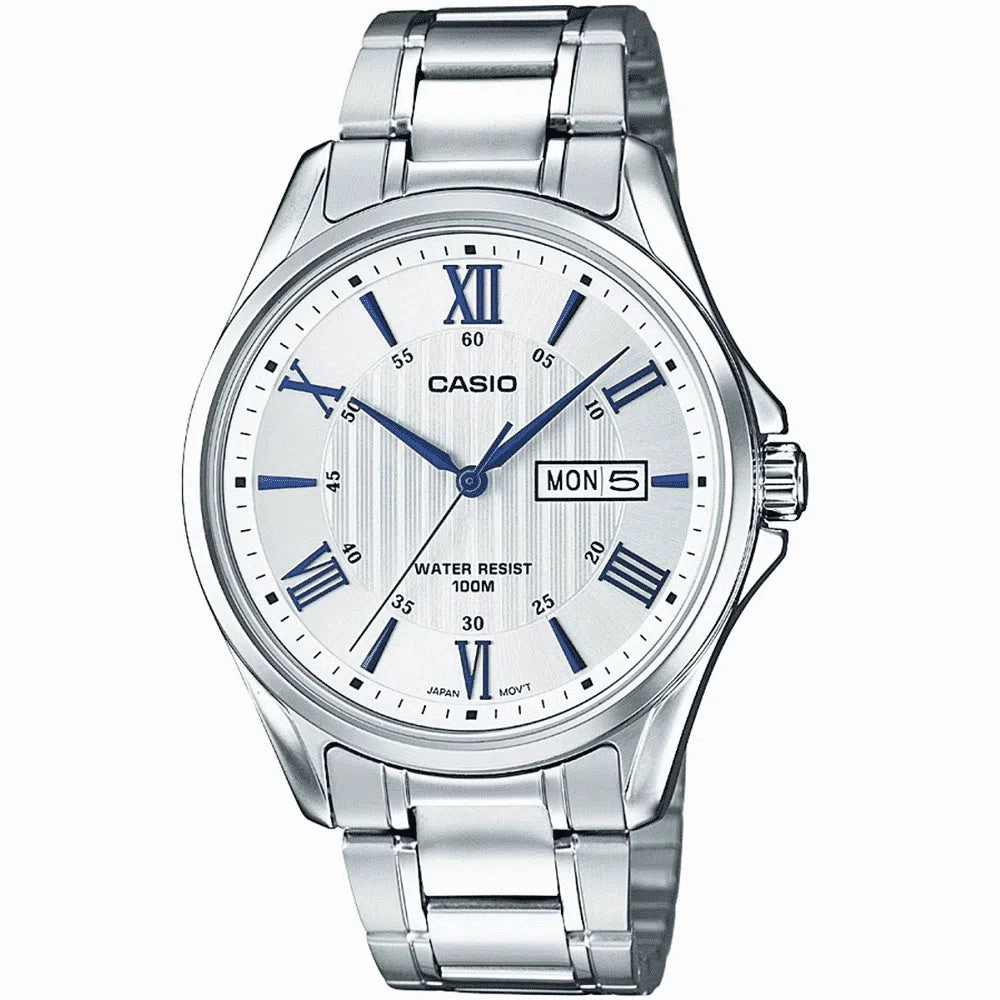 Casio MTP-1384D-7A2VDF Silver Stainless Watch for Men Affordable casual watches Sporty casual watches Affordable luxury casual watches