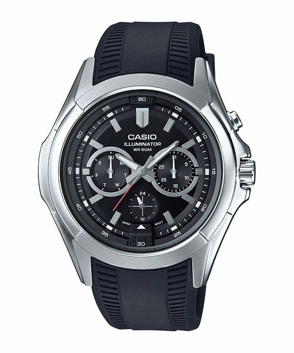Casio MTP-E204-1A Super Illuminator Resin Strap Watch Affordable casual watches Sporty casual watches Affordable luxury casual watches