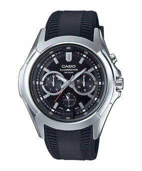 Casio MTP-E204-1A Super Illuminator Resin Strap Watch Affordable casual watches Sporty casual watches Affordable luxury casual watches