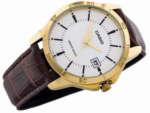 Casio MTP-V004GL-7A Brown Leather Watch for Men