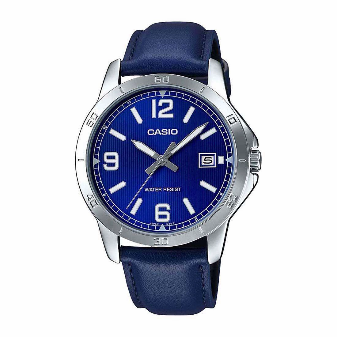 Casio MTP-V004L-2B Blue Leather Watch for Men,men's watches,watch for men, best men's watches,luxury men's watch,minimalist men's watch,casual men's watch,dress watch for men,automatic men's watch,quartz men's watch,cheap men's watch. business watc