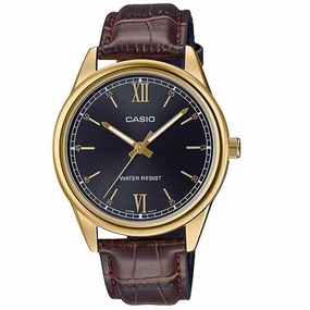 Casio MTP-V005GL-1B2UDF Brown Leather Watch for Men Affordable casual watches Sporty casual watches Affordable luxury casual watches