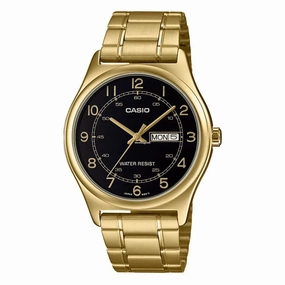 Casio MTP-V006G-1B Gold Stainless Watch for Men Affordable casual watches Sporty casual watches Affordable luxury casual watches