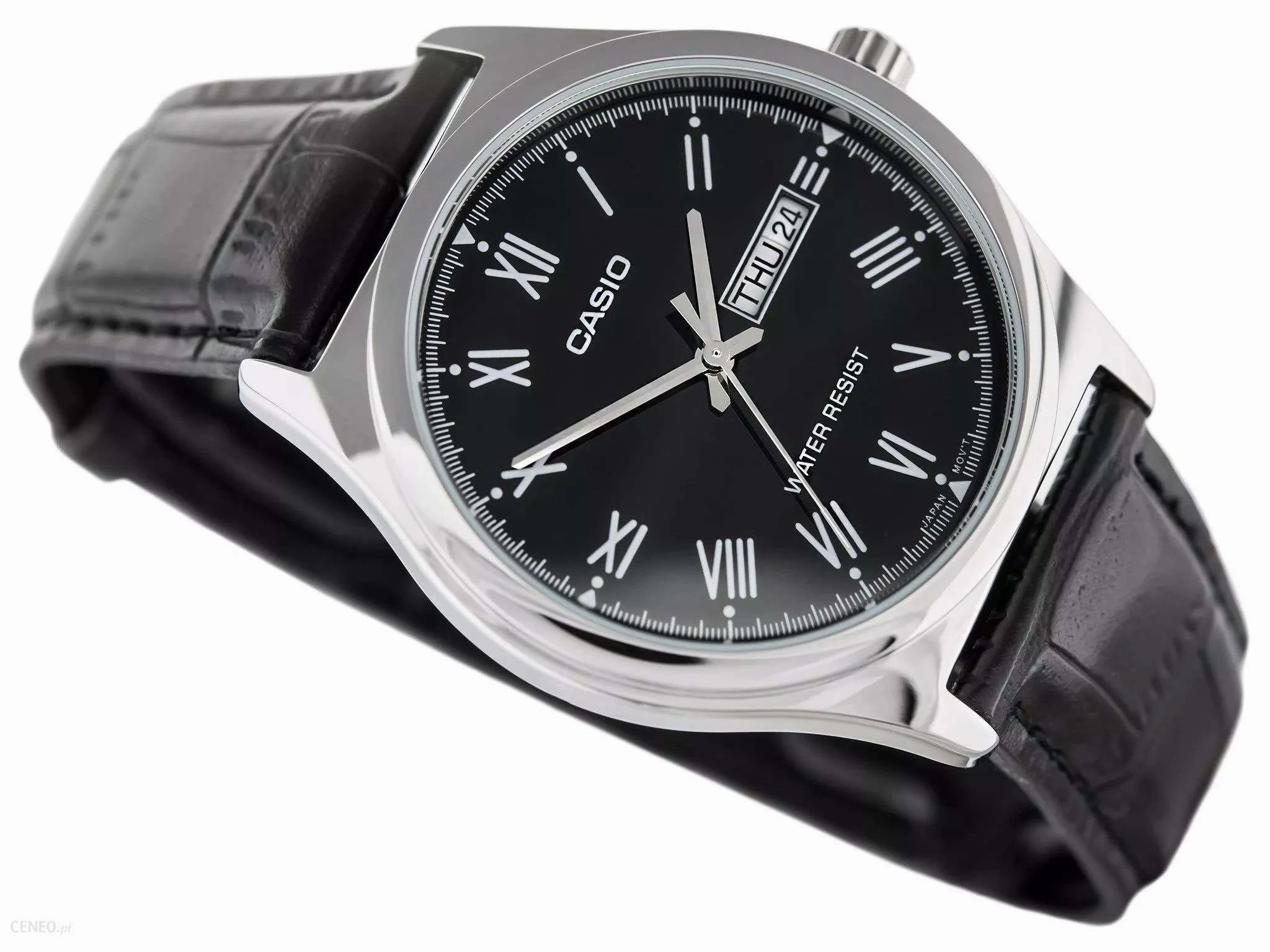 Casio MTP-V006L-1B Black Leather Watch for Men