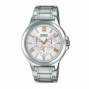 Casio MTP-V300D-7A2 Silver Stainless Watch for Men Affordable casual watches Sporty casual watches Affordable luxury casual watches