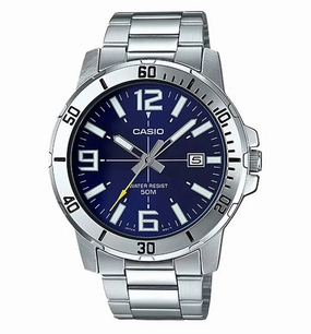 Casio MTP-VD01D-2BVUDF Analog Stainless Steel Strap Watch For Men,men's watches,watch for men, best men's watches,luxury men's watch,minimalist men's watch,casual men's watch,dress watch for men,automatic men's watch,quartz men's watch,cheap men's 