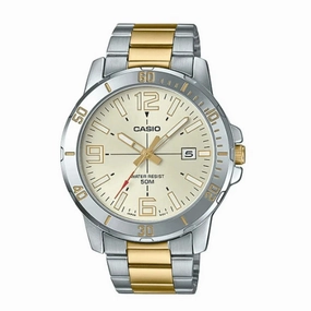 Casio MTP-VD01SG-9B Two-Toned Stainless Watch for Men Affordable casual watches Sporty casual watches Affordable luxury casual watches