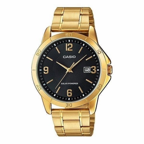 Casio MTP-VS02G-1A Gold Plated Watch For Men Affordable casual watches Sporty casual watches Affordable luxury casual watches
