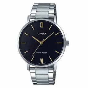 Casio MTP-VT01D-1B Silver Stainless Watch for Men Affordable casual watches Sporty casual watches Affordable luxury casual watches