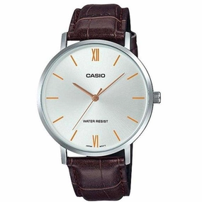 Casio MTP-VT01L-7B2UDF Brown Leather Watch for Men Affordable casual watches Sporty casual watches Affordable luxury casual watches