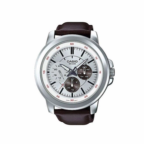 Casio MTP-X300L-7EVDF Brown Leather Strap Watch for Men Affordable casual watches Sporty casual watches Affordable luxury casual watches