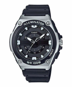 Casio MWC-100H-1AVDF Black Rubber Strap Watch for Men,silicone watch,silicone strap watch,silicone watches for men,silicone watches for women,unisex silicone watch,kids silicone watch,sports silicone watch,casual silicone watch,waterproof silicone watch,si