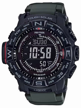 Casio ProTrek Triple Sensor Tough Solar Mens Outdoor Watch Black IP PRW3510Y-8 Sports Watch for Men/Women Budget Sports Watch Luxury Sports Watch